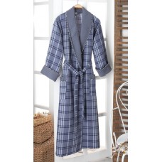Халат чоловічий вафельний Gursan VAF-Grey 3XL (сіро-блакитна клітинка) Халат чоловічий вафельний Gursan VAF-Grey 3XL (сіро-блакитна клітинка)