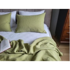 Комплект постільної білизни Herbal + White з м’якого 4-шарового мусліну, 100% бавовна, ТМ Комфорт-текстиль, Комплект постільної білизни Herbal + White з м’якого 4-шарового мусліну, 100% бавовна, ТМ Комфорт-текстиль,