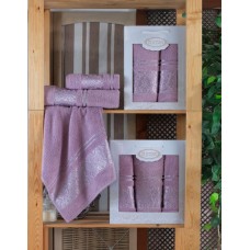 Подарунковий набір махрових рушників 2 шт., 50 x 90 см., 70 x 140 см., Damask Ornament-Leylak, ТМ Gulcan Подарунковий набір махрових рушників 2 шт., 50 x 90 см., 70 x 140 см., Damask Ornament-Leylak, ТМ Gulcan