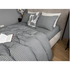 Комплект постільної білизни Favorite Washed Cotton (варена бавовна), в смужку сірий Комплект постільної білизни Favorite Washed Cotton (варена бавовна), в смужку сірий