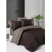Комплект постільної білизни First Choice сатин ДЕЛЮКС DARK євро (Serenity Dark Brown - Mink)