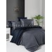 Комплект постільної білизни First Choice сатин DARK ДЕЛЮКС євро (Serenity Dark Grey - Navy Blue)