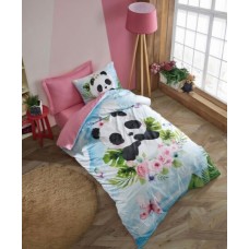 Комплект постільної білизни Panda, Junior Jodi Pembe, полуторний, ранфорс, ТМ Cotton Box Комплект постільної білизни Panda, Junior Jodi Pembe, полуторний, ранфорс, ТМ Cotton Box