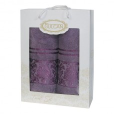 Подарунковий набір махрових рушників 2 шт., 50 x 90 см., 70 x 140 см., Damask Ornament-Violet, ТМ Gulcan Подарунковий набір махрових рушників 2 шт., 50 x 90 см., 70 x 140 см., Damask Ornament-Violet, ТМ Gulcan