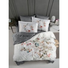 Комплект постільної білизни La Romano 300TC Premium Floral Grey, сатин, євро Комплект постільної білизни La Romano 300TC Premium Floral Grey, сатин, євро