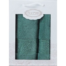 Набір із 2-х махрових рушників Gulcan Cotton Ornament green Набір із 2-х махрових рушників Gulcan Cotton Ornament green