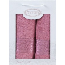 Набір із 2-х махрових рушників Gulcan Cotton Ornament pudra Набір із 2-х махрових рушників Gulcan Cotton Ornament pudra