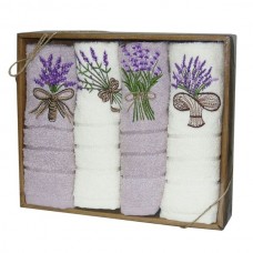Набір кухонних махрових рушників Nilteks Natural Box Lavender-2, 4 шт, 30x50 см Набір кухонних махрових рушників Nilteks Natural Box Lavender-2, 4 шт, 30x50 см