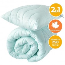 Набір Tropical IDEIA, полуторна ковдра 140 x 210 см + подушка 50 x 70 см, антиалергенний, всесезонний м’ята Набір Tropical IDEIA, полуторна ковдра 140 x 210 см + подушка 50 x 70 см, антиалергенний, всесезонний м’ята