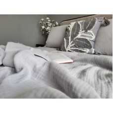 Комплект постільної білизни SINGLE GREY, Муслін чотиришаровий, 100% Бавовна, ТМ Комфорт-текстиль Комплект постільної білизни SINGLE GREY, Муслін чотиришаровий, 100% Бавовна, ТМ Комфорт-текстиль