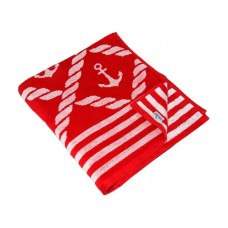 Рушник пляжний махра-велюр 100 x 150 см, JYD-030 якір на червоному, ТМ Parisa Home Рушник пляжний махра-велюр 100 x 150 см, JYD-030 якір на червоному, ТМ Parisa Home