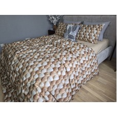 Комплект постільної білизни Плетені Сердечки Cotton 5D бежевий Комплект постільної білизни Плетені Сердечки Cotton 5D бежевий