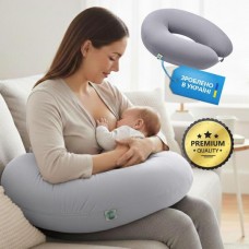 U-подібна подушка для вагітних та годування SeiDesign 30 x 190 см, трикотаж, гіпоалергенна, бавовняна наволочка на блискавці, сіро-бежева U-подібна подушка для вагітних та годування SeiDesign 30 x 190 см, трикотаж, гіпоалергенна, бавовняна наволочка на блискавці, сіро-бежева