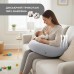 U-подібна подушка для вагітних та годування SeiDesign 30 x 190 см, трикотаж, гіпоалергенна, бавовняна наволочка на блискавці, сіро-бежева U-подібна подушка для вагітних та годування SeiDesign 30 x 190 см, трикотаж, гіпоалергенна, бавовняна наволочка на блискавці, сіро-бежева