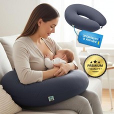 U-подібна подушка для вагітних SeiDesign 30 x 190 см, для сну та годування, бавовна, знімна наволочка, темно-сіра U-подібна подушка для вагітних SeiDesign 30 x 190 см, для сну та годування, бавовна, знімна наволочка, темно-сіра