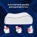 Подушка ортопедична NeckWave 60 x 40 x 11/9 см, анатомічна з ефектом пам’яті, ТМ IDEIA