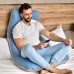 Подушка U-shape, П-подібна для сну та відпочинку з посиленням чохлом ТМ IDEIA 140 x 75 x 20 см джинс/сіра