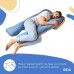 Подушка U-shape, П-подібна для сну та відпочинку з посиленням чохлом ТМ IDEIA 140 x 75 x 20 см джинс/сіра