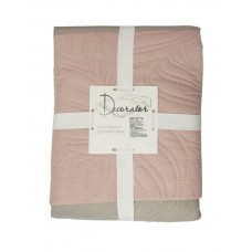 Покривало Decorator 240 x 215 двостороннє Листя рожевий/світло-сірий Покривало Decorator 240 x 215 двостороннє Листя рожевий/світло-сірий