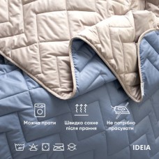 Покривало стьобане двостороннє ЛЮКС TM IDEIA 240 x 260 см джинс/св.сірий Покривало стьобане двостороннє ЛЮКС TM IDEIA 240 x 260 см джинс/св.сірий