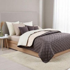 Покривало стьобане двостороннє Стиль Cube TM IDEIA 210 x 240 см шоколад/беж Покривало стьобане двостороннє Стиль Cube TM IDEIA 210 x 240 см шоколад/беж