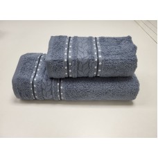 Рушники махрові 2 шт VIP COTTON FILIZ, джинс Рушники махрові 2 шт VIP COTTON FILIZ, джинс