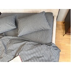 Постільна білизна Style Washed Cotton, варена бавовна, сіра в чорну смужку Постільна білизна Style Washed Cotton, варена бавовна, сіра в чорну смужку