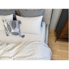 Постільна білизна Magic Washed Cotton, варена бавовна в тонку чорну смужку Постільна білизна Magic Washed Cotton, варена бавовна в тонку чорну смужку