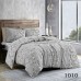 Комплект постільної білизни Pretty 1010, Ранфорс, Євро, сірий з квітковим принтом Комплект постільної білизни Pretty 1010, Ранфорс, Євро, сірий з квітковим принтом