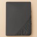 Простирадло трикотажне, 180/200 x 200 x 35 см, на гумці, темно-сіре, ТМ IDEIA
