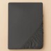 Простирадло трикотажне, 180/200 x 200 x 35 см, на гумці, темно-сіре, ТМ IDEIA