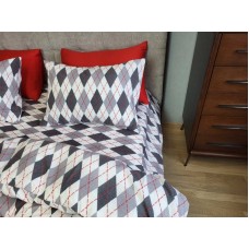 Комплект постільної білизни Ромб сірий, Turkish flannel Комплект постільної білизни Ромб сірий, Turkish flannel
