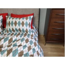 Комплект постільної білизни Ромб зелений, Turkish flannel Комплект постільної білизни Ромб зелений, Turkish flannel