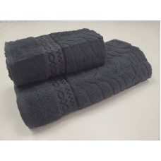 Рушники махрові жаккардові LUX COTTON AKASYA, 100% бавовна 520 г/м2, чорні, ТМ Gulcan Рушники махрові жаккардові LUX COTTON AKASYA, 100% бавовна 520 г/м2, чорні, ТМ Gulcan