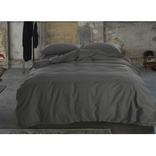 Комплект постільної білизни Сатин однотонний DARK GREY, №240