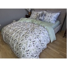 Комплект постільної білизни Fresh Olive Сатин PREMIUM, оливкові гілки Комплект постільної білизни Fresh Olive Сатин PREMIUM, оливкові гілки