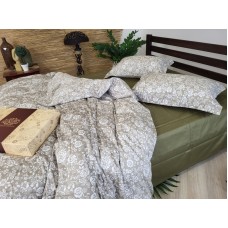 Комплект постільної білизни Сатин PREMIUM, MUSCAT OLIVE