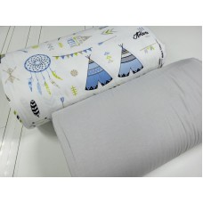 Комплект постільної білизни Вігвам/сірий, Turkish flannel Комплект постільної білизни Вігвам/сірий, Turkish flannel
